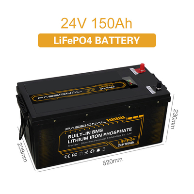 Paquet électrique de batterie du stockage de l'énergie de système solaire du chariot élévateur EV LFP 24V 150Ah avec BMS