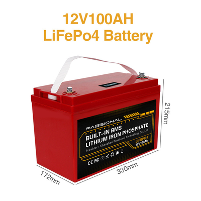 paquet de batterie au lithium de 12V 100Ah LiFePO4 pour le vélo électrique du scooter E du chariot élévateur EV de stockage de l'énergie