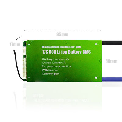 3.7V port commun de la carte PCB Li Ion Protection Board BMS 17S 60V 45A avec l'équilibre